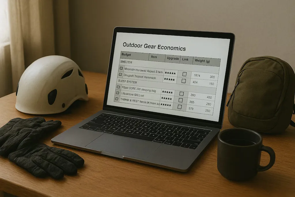 Outdoor gear economics gear spreadsheet