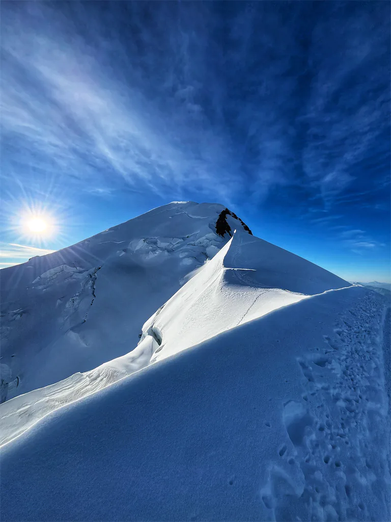 Climbing Mont Blanc via the Goûter Route 11 Bosses ridge - best part of climbing Mont Blanc