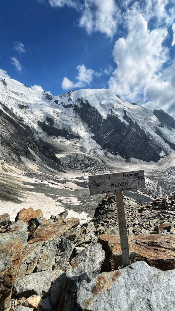 Climbing Mont Blanc via the Goûter Route 3 Chilling on the Tête Rousse beach before climbing Mont Blanc