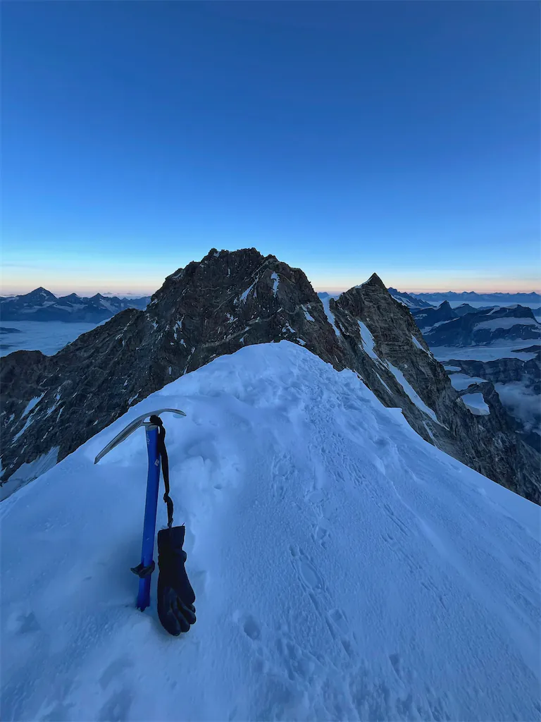 Dufourspitze and Nordend from the top of Zumsteinspitze