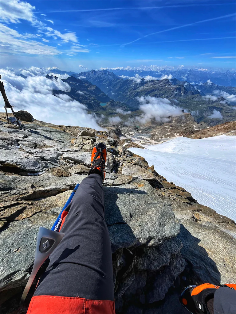 On top of Punta Giordani - first 4000er of my Monte Rosa traverse